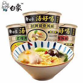 BAIXIANG Ramen Bowl Instant Noodle Mesterséges sertéscsontleves ízű 108g