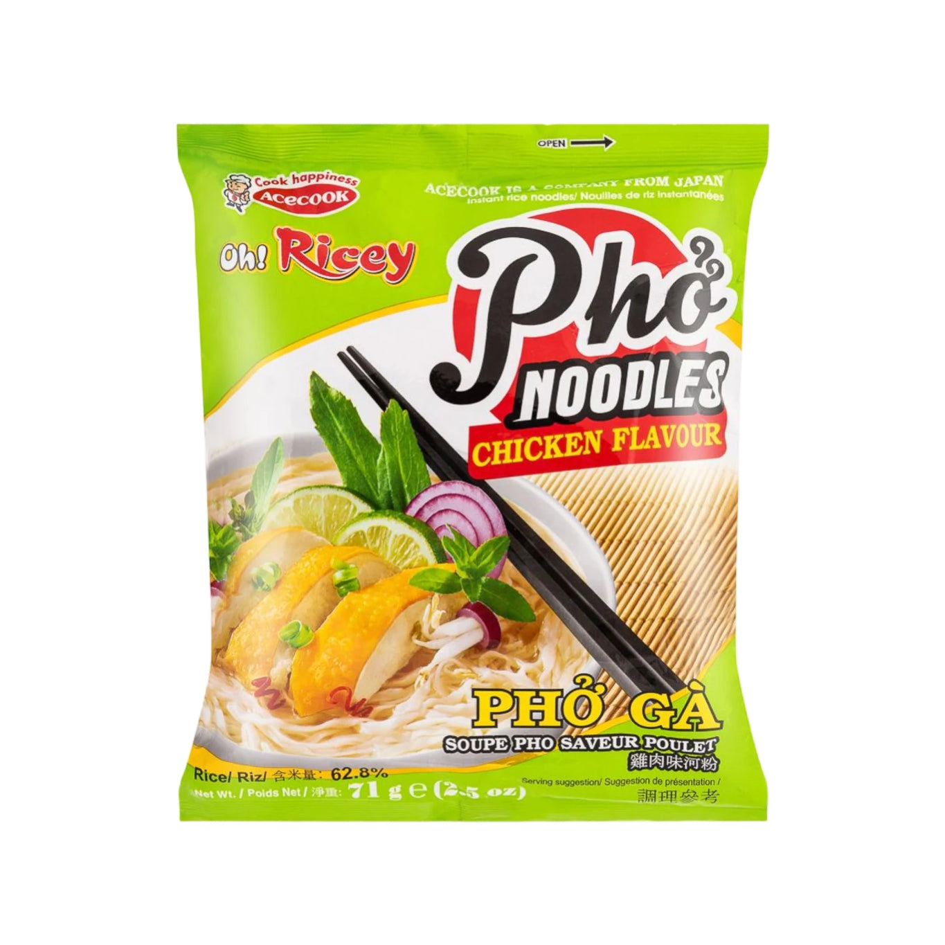 Acecook Oh! Rizses instant rizstészta csírke ízú pho ga 70g