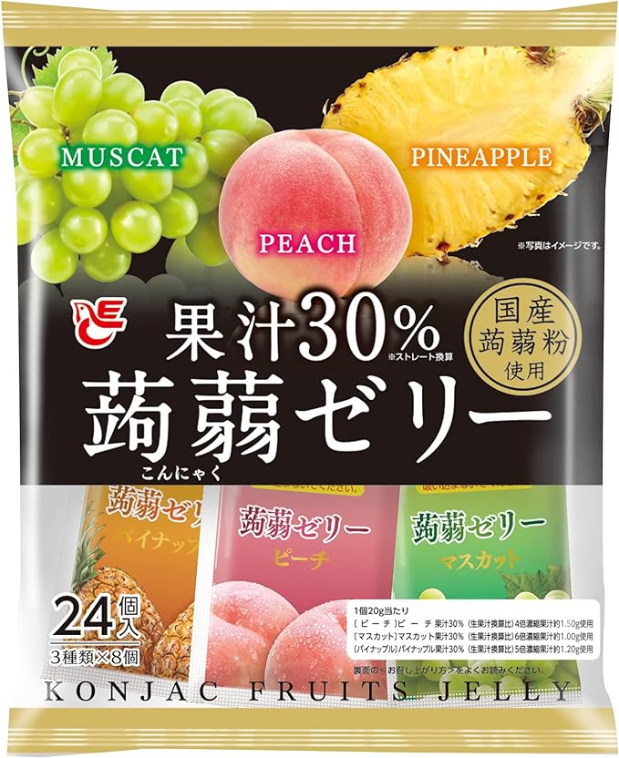 Japanese-style peach, pineapple, grape jelly 480g