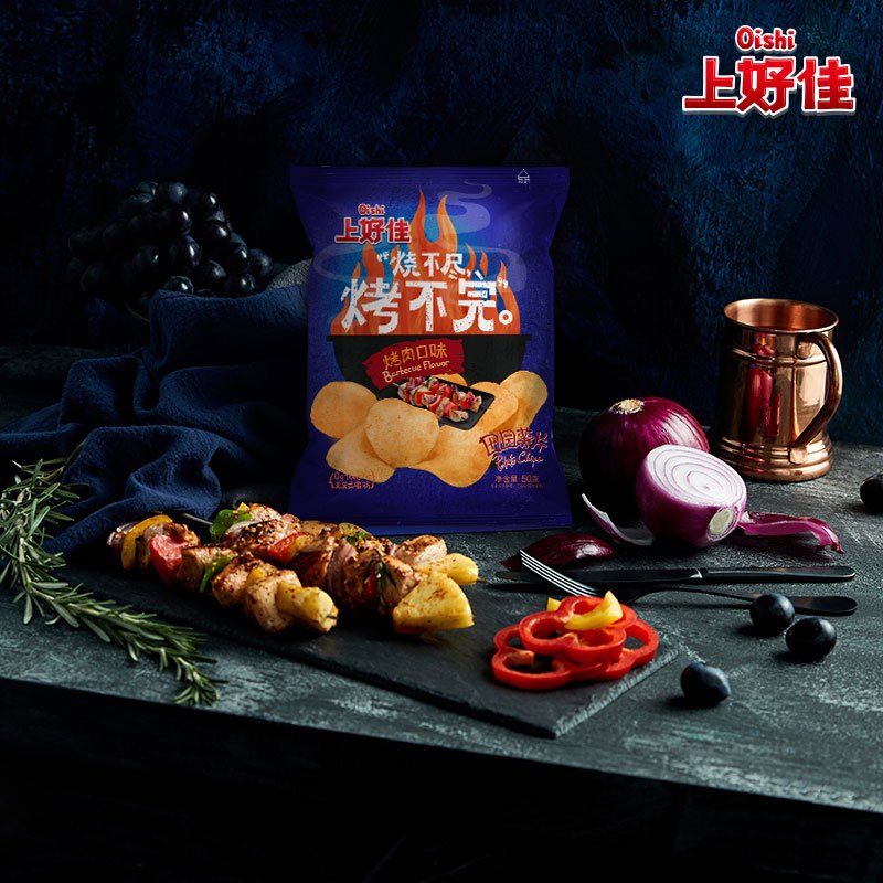 Kína OISHI Shanhaojia Burgonya chips BBQ ízű 50g