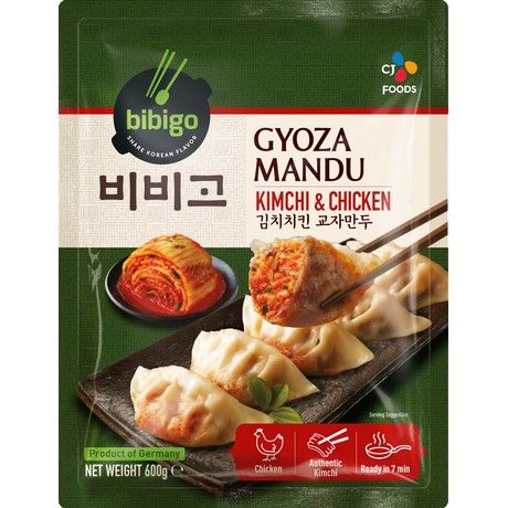 BIBIGO  Gyógyszerész és csirke Mandu Kimchi & Chicken 600G