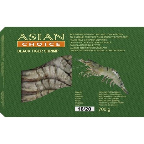 ASIAN CHOICE Fekete tigris garnélarák HOSO 16/20 700G