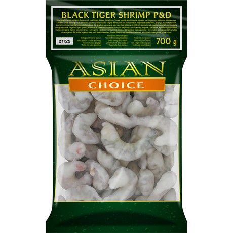 Black tiger shrimp 21/25 without head and shell 1000g medium