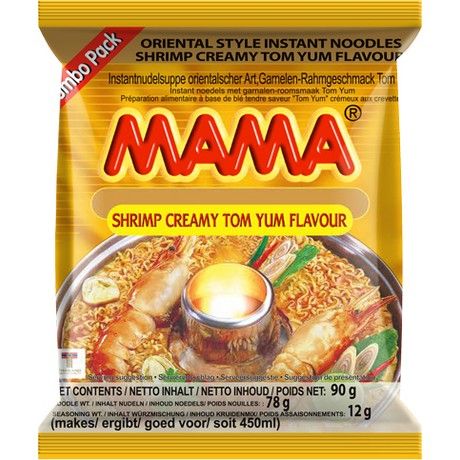 MAMA thai instant tészta krémes fűszeres garnéla ízű